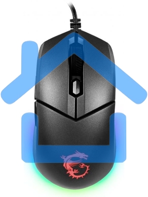 Мышь проводная MSI Clutch GM11 черный, 5000 dpi, USB, кнопки - 6