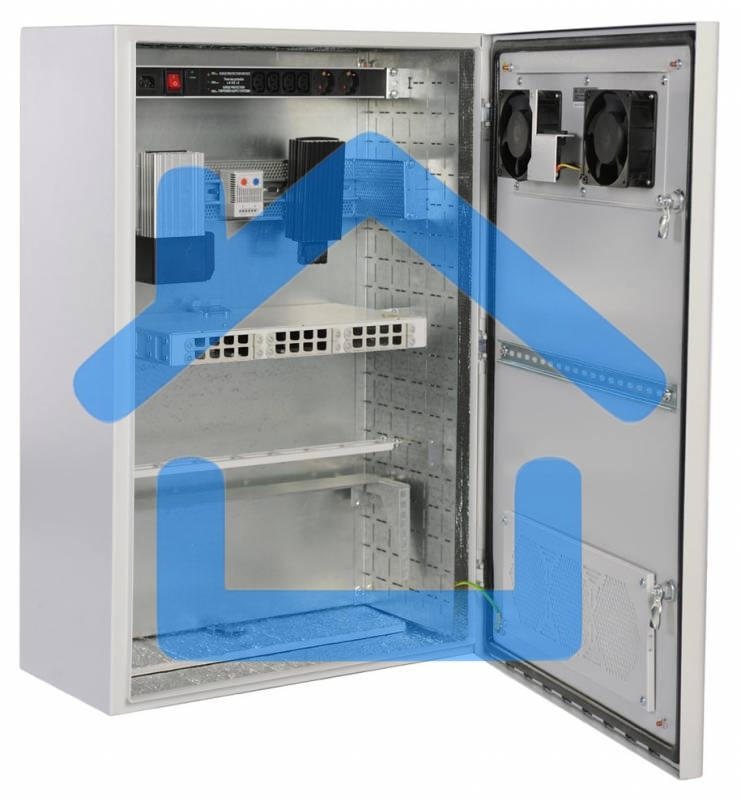 Шкаф настенный ЦМО ШТВ-Н-6.6.3-4ААА 6U 600x330мм пер.дв.стал.лист несъемные бок.пан. 57кг серый
