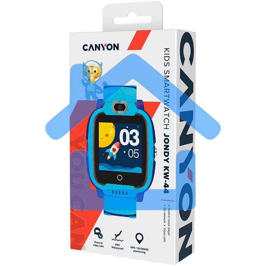 Смарт-часы CANYON Jondy KW-44, 1.44''IPS 240*240, ASR3603S, Nano SIM, 192+128MB+512MB TF Card синий
