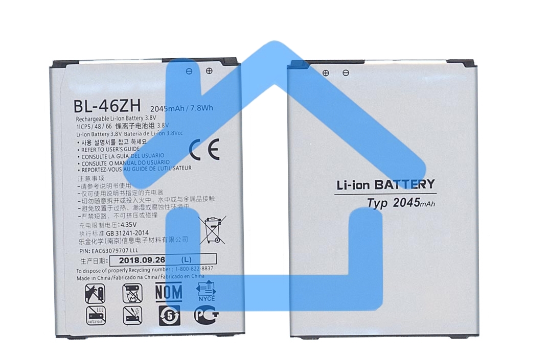 Аккумуляторная батарея BL-46ZH для LG AS330, AS375 2045mAh 3,8V