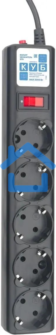 Сетевой фильтр PowerCube, PC 3м, 5р, черный граф. 10А, UPS(C14), SPG5-B3