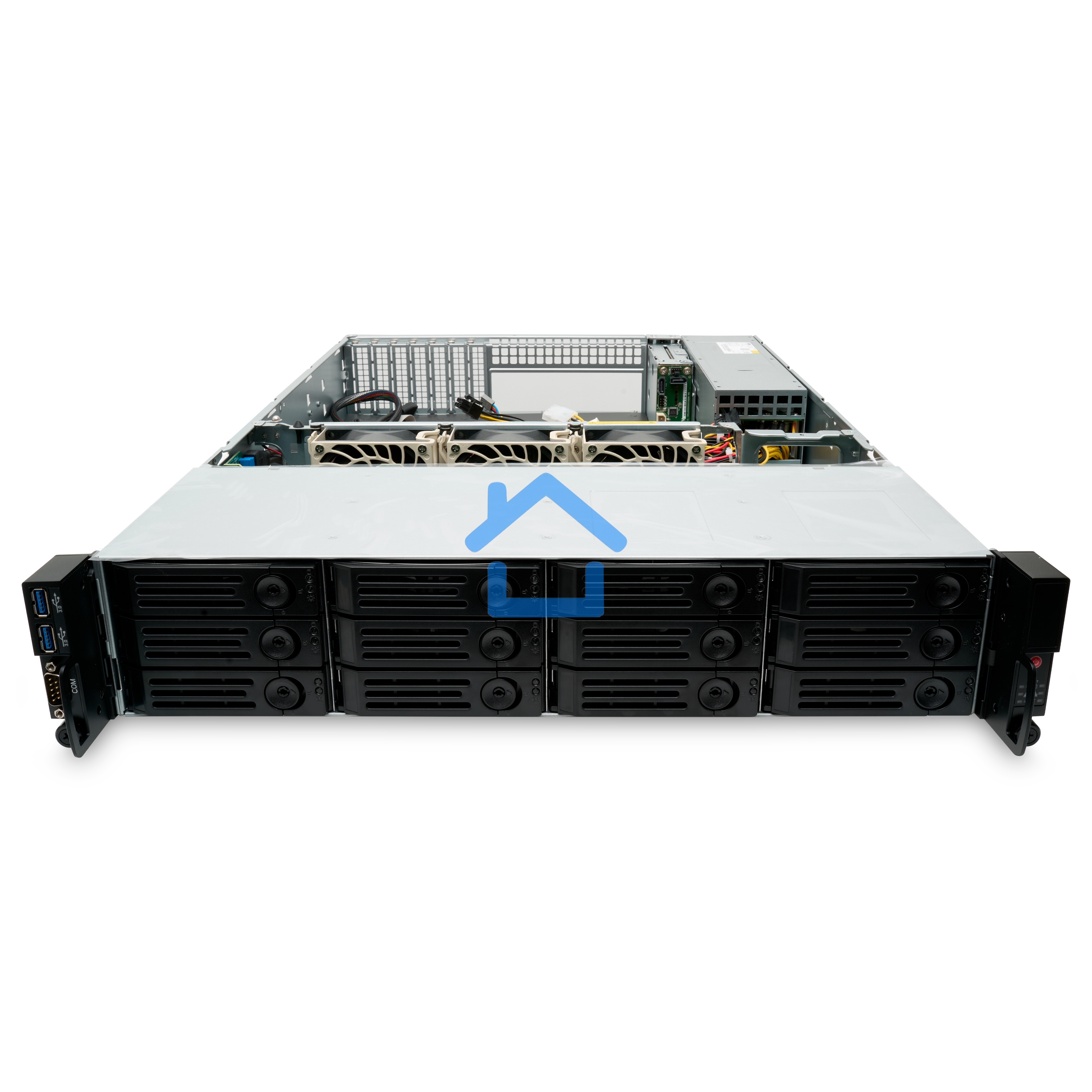 Серверный корпус Ablecom 2U CS-R29-05P; E-ATX, ATX, Micro-ATX, Mini-ITX MBs; 12 x 3.5'' hs; 1200W CRPS(1+1); no rails