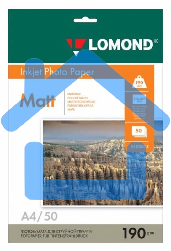 Фотобумага Lomond 0102015 A4/190г/м2/50л./белый матовое для струйной печати