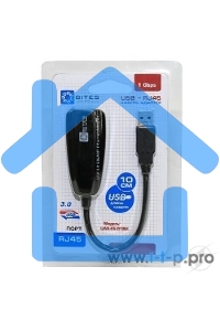 Адаптеры USB Ethernet 5bites Кабель-адаптер 5bites UA3-45-01BK USB3.0 -> RJ45 10/100/1000 Мбит/с, 10см