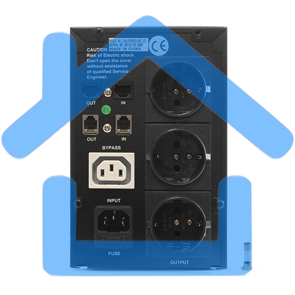 Источник бесперебойного питания CROWN ИБП CMU-SP800EURO 800VA, металл,1x12V/9AH, розетки 3*EURO+1*IEC bybas CM000001492