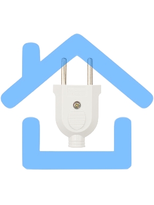 Вилка прямая без з/к 6А плоская белая Rexant