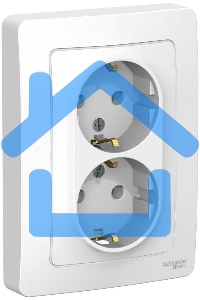 Розетка 2-м СП BLANCA 16А 250В без шторок с заземл. бел. SchE BLNRS001021