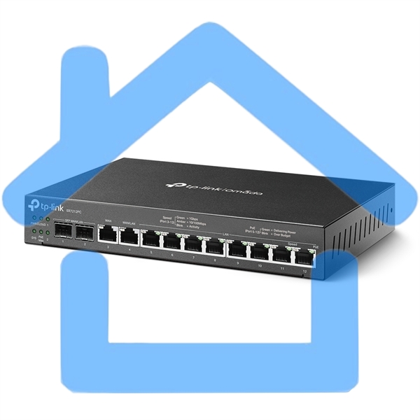 Гигабитный VPN-маршрутизатор TP-Link ER7212PC Omada с портами PoE+ и контроллером