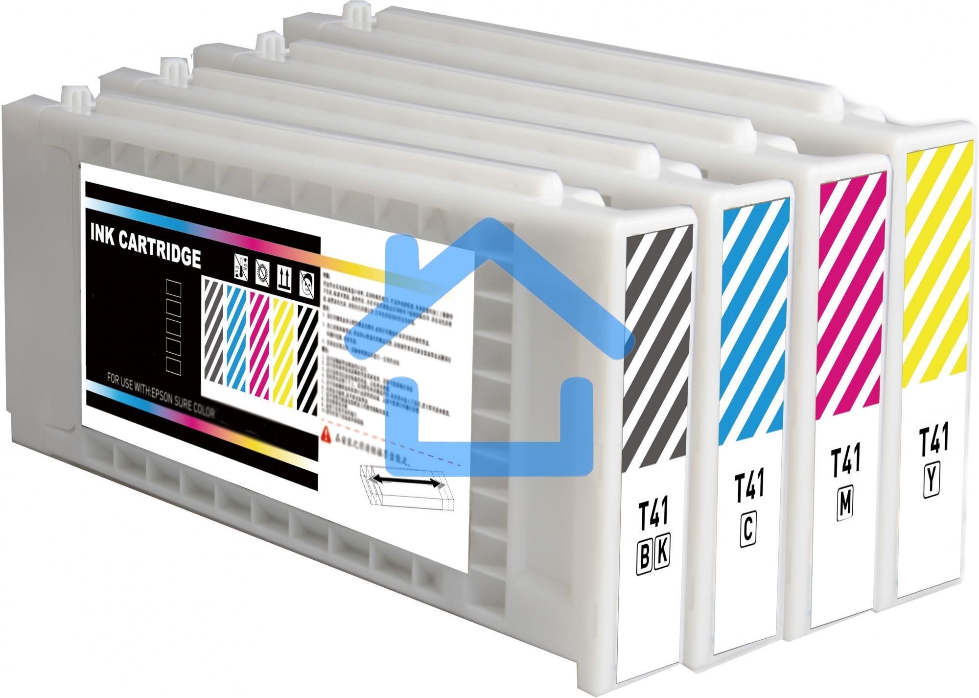 Картридж струйный Cactus CS-EPT41F2 T41F2 голубой пигментный (350 мл) для Epson SureColor SC-T5400M/SC-T3405/SC-T5405