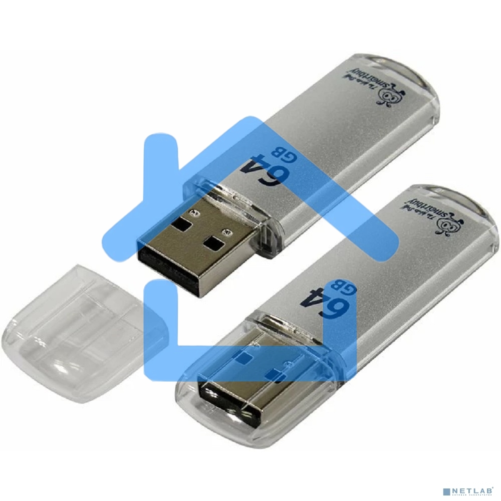 Флешка USB R/W SmartBuy 64Gb,SmartBuy V-Cut Silver (SB64GBVC-S)