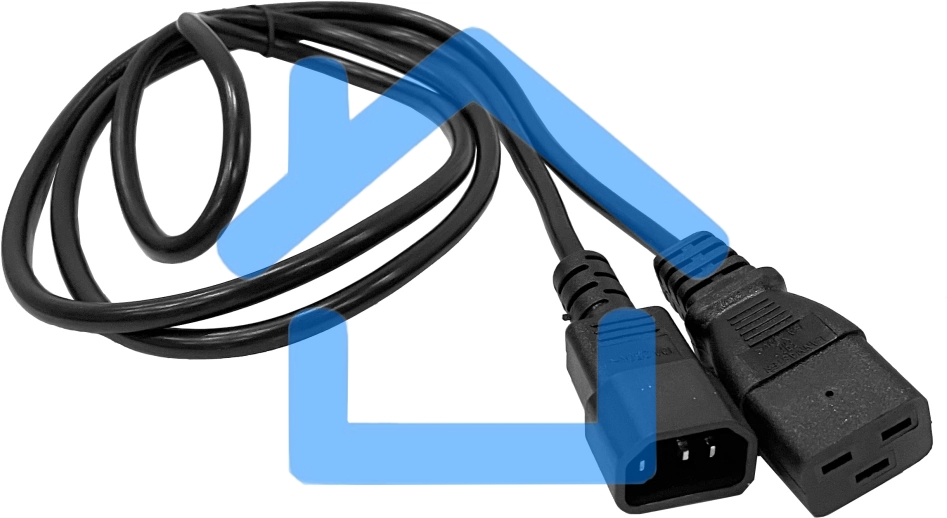 Шнур питания Lanmaster C19-C14, 3х0.75, 220В, 10А, черный, 10 метров