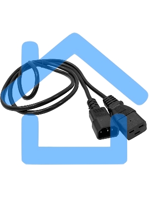 Шнур питания Lanmaster C19-C14, 3х0.75, 220В, 10А, черный, 10 метров