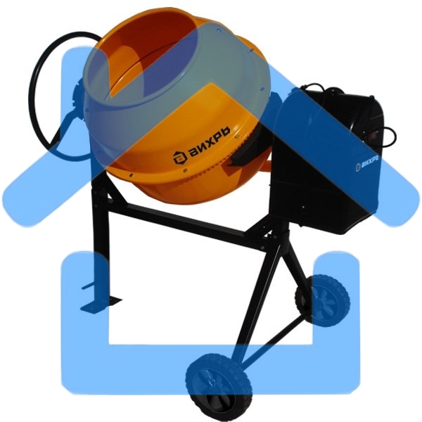 Бетономешалка Вихрь БМ-180 (74/1/4) 800 Вт, 180 л, чугунный венец, 32 об/мин