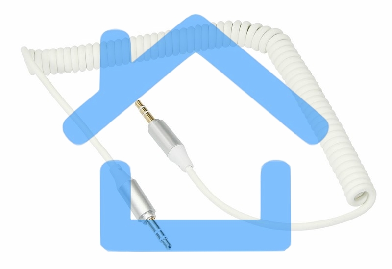 Аудиокабель AUX Rexant 3.5 мм шнур спираль 1 м белый