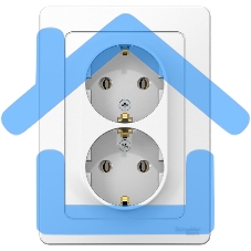 Розетка 2-м СП BLANCA 16А 250В без шторок с заземл. бел. SchE BLNRS001021