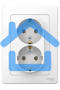 Розетка 2-м СП BLANCA 16А 250В без шторок с заземл. бел. SchE BLNRS001021