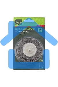 Щетка для дрели Сибртех 75 мм, плоская со шпилькой, витая проволока 0,3 мм 744487