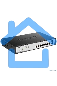 Настраиваемый L2 коммутатор D-Link DGS-1100-10MPV2/A3A с 8 портами 10/100/1000Base-T и 2 портами 1000Base-X SFP (8 портов PoE 802.3af/at, PoE-бюджет 130 Вт)