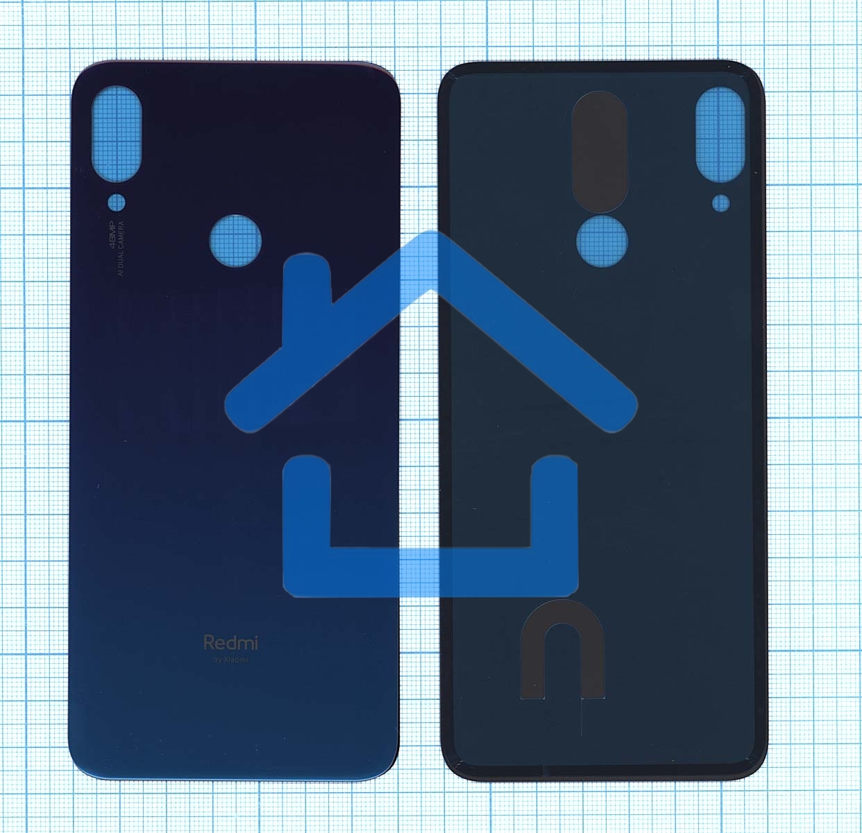Задняя крышка для Xiaomi Redmi Note 7 Pro голубая