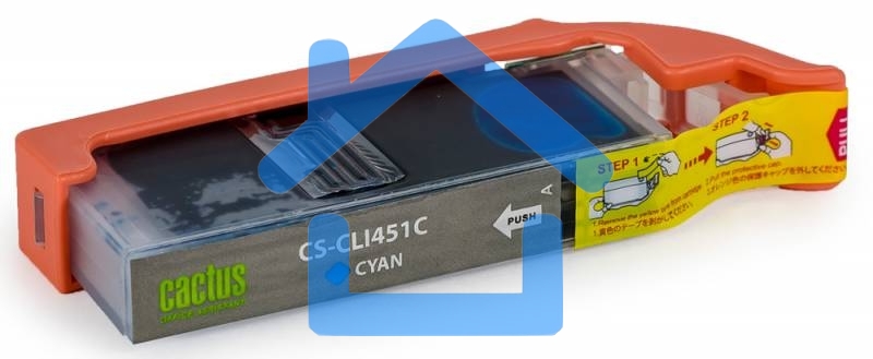 Картридж струйный Cactus CS-CLI451C голубой (10,2 мл) для Canon MG 6340/5440/IP7240