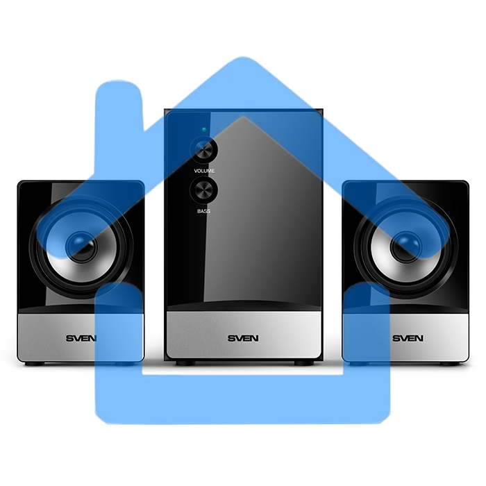 Акустическая система SVEN MS-90 черный (2x2.5W+ сабвуфер 5W, дерево)