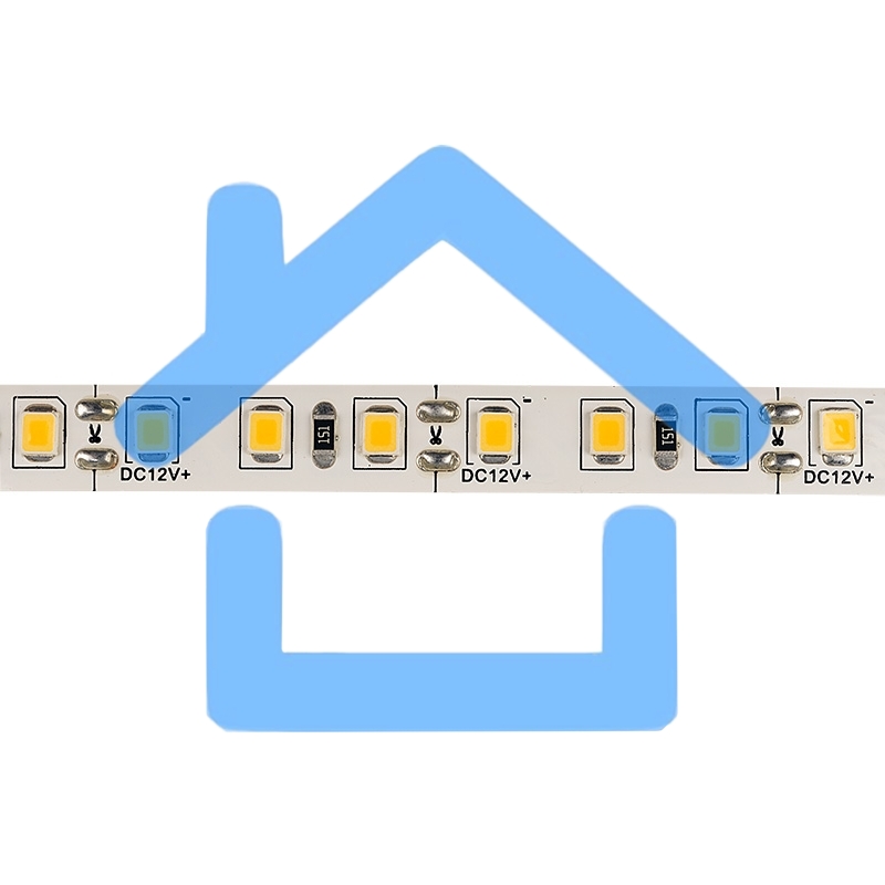 Лента LED 12 В, 8 мм, IP23, SMD 2835, 120 LED/m, 12 V, цвет свечения теплый белый (3000 K)