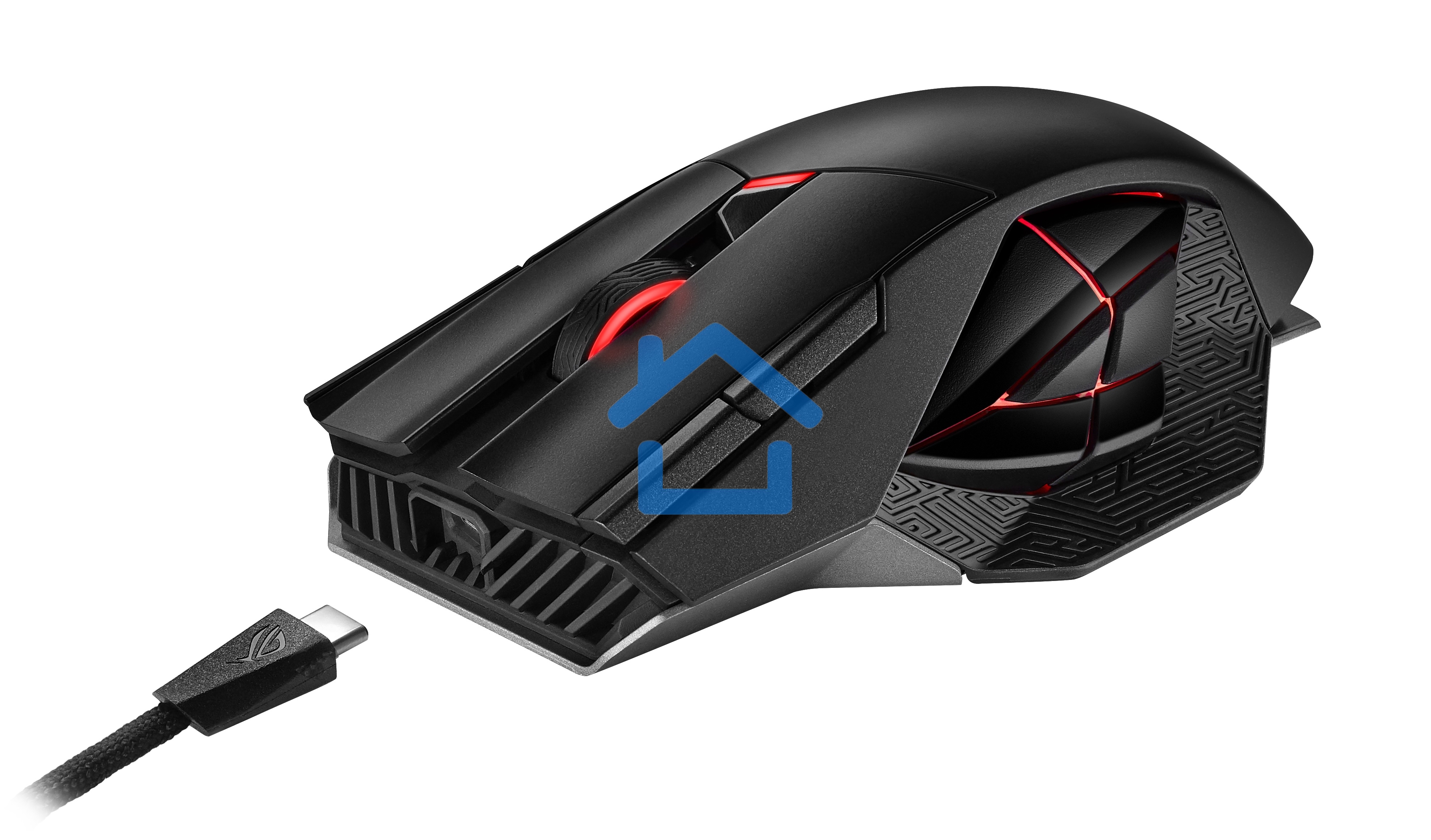 Мышь беспроводная/проводная ASUS ROG Spatha X черный, 19000 dpi, радиоканал, USB, кнопки - 12