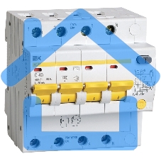 Выключатель автоматическийIek MAD10-4-040-C-030 АД14 4Р 40А30мА ИЭК