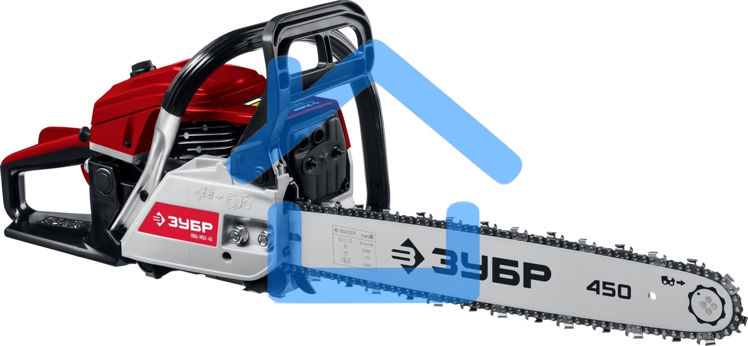 Бензопила Зубр ПБЦ-М52-45, 52 см3, шина 45 см