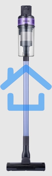Пылесос вертикальный Samsung VS15A6031R4/EV фиолетовый/черный, питание от аккумулятора, 150 Вт, уборка сухая, пылесборник 0.8 л, работа от АКБ max 40 мин.