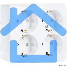 Розетка 4-м ОП Этюд 16А 250В защ. шторки с заземл. белый SchE PA16-208B