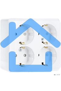 Розетка 4-м ОП Этюд 16А 250В защ. шторки с заземл. белый SchE PA16-208B