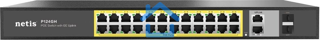 Коммутатор 24PORT 10/100M POE 4GE COMBO P124GH NETIS