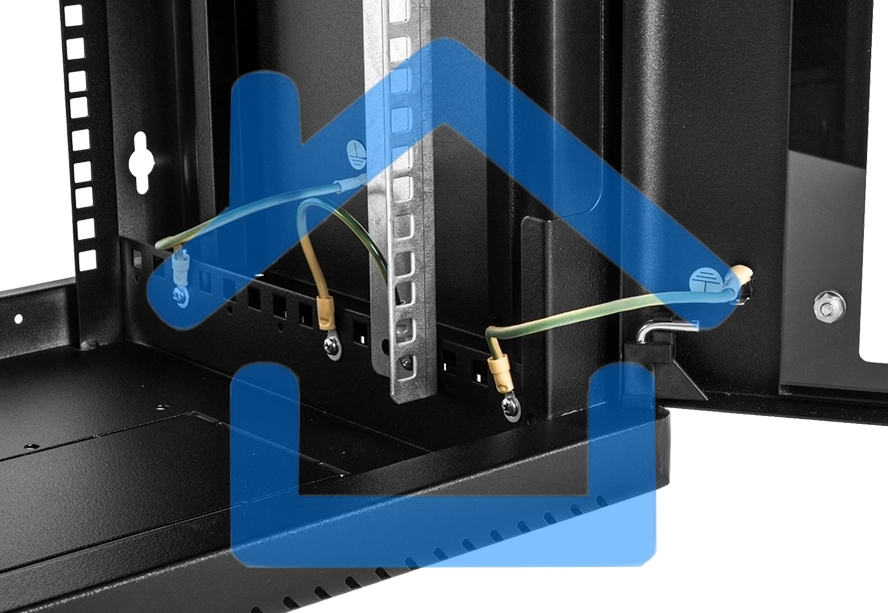 Шкаф коммутационный ЦМО (ШРН-6.350-9005) настенный 6U 600x350мм пер.дв.стекл 200кг черный 300мм 180град.