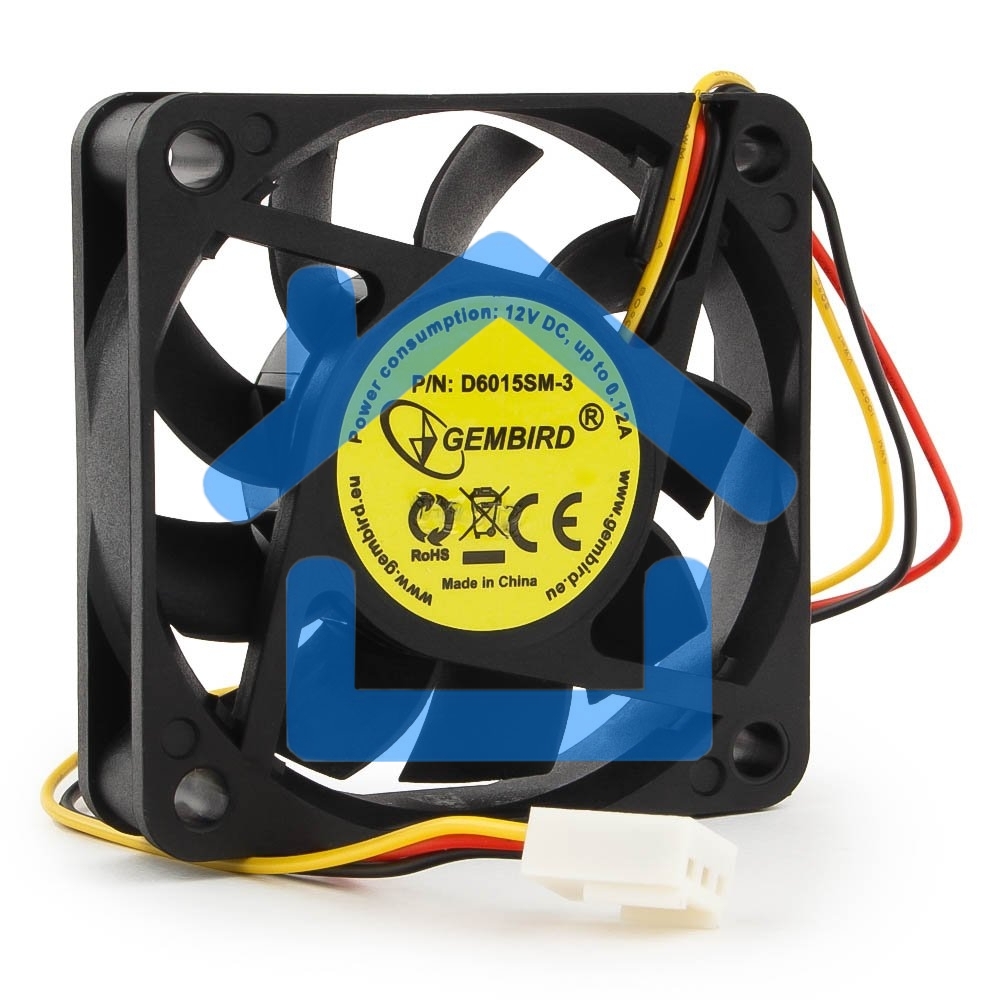 Вентилятор для корпуса Gembird D6015SM-3 черный, 60 мм, 4000 об/мин, 25 дБ, 3 pin