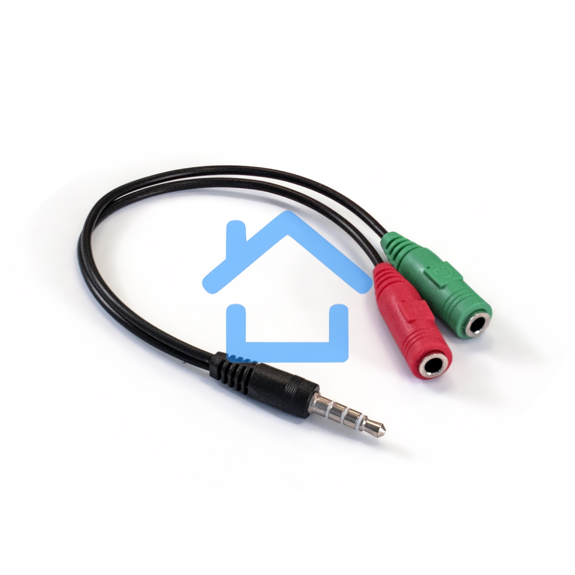 Кабель аудио Exegate EX284944RUS EX-CCA-417-0.2 (3.5mm Jack M 4pin/3.5mm Jack F Stereo+ 3.5mm Jack F микрофон, 0,2м)