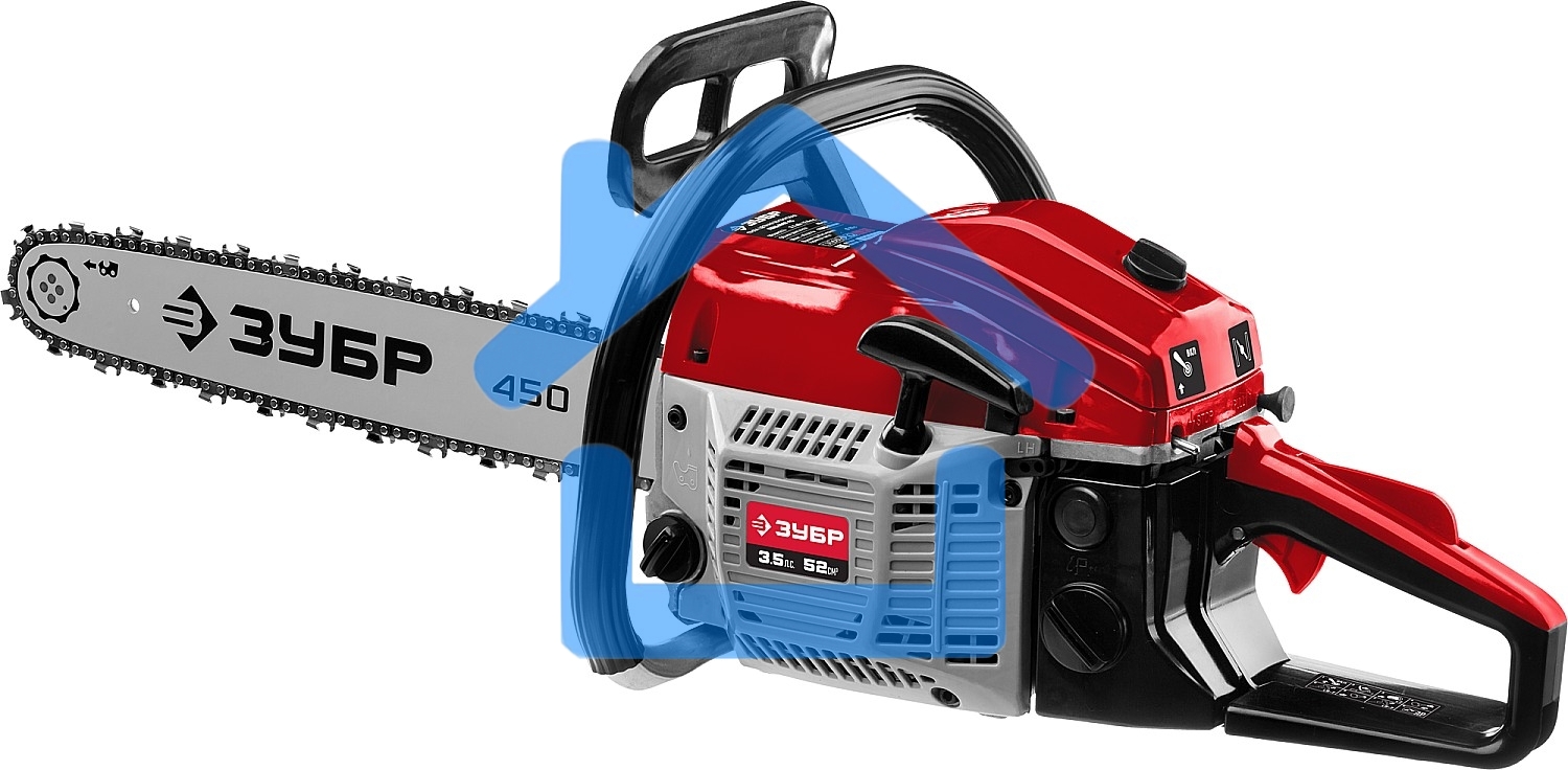 Бензопила Зубр ПБЦ-М52-45, 52 см3, шина 45 см