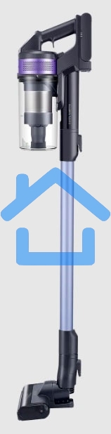 Пылесос вертикальный Samsung VS15A6031R4/EV фиолетовый/черный, питание от аккумулятора, 150 Вт, уборка сухая, пылесборник 0.8 л, работа от АКБ max 40 мин.