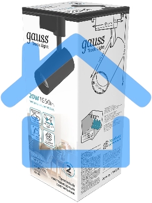 Светильник трековый цилиндр Gauss 20W 1650lm 4000K 180-240V IP20 65*210мм черный угол 24º LED 1/40