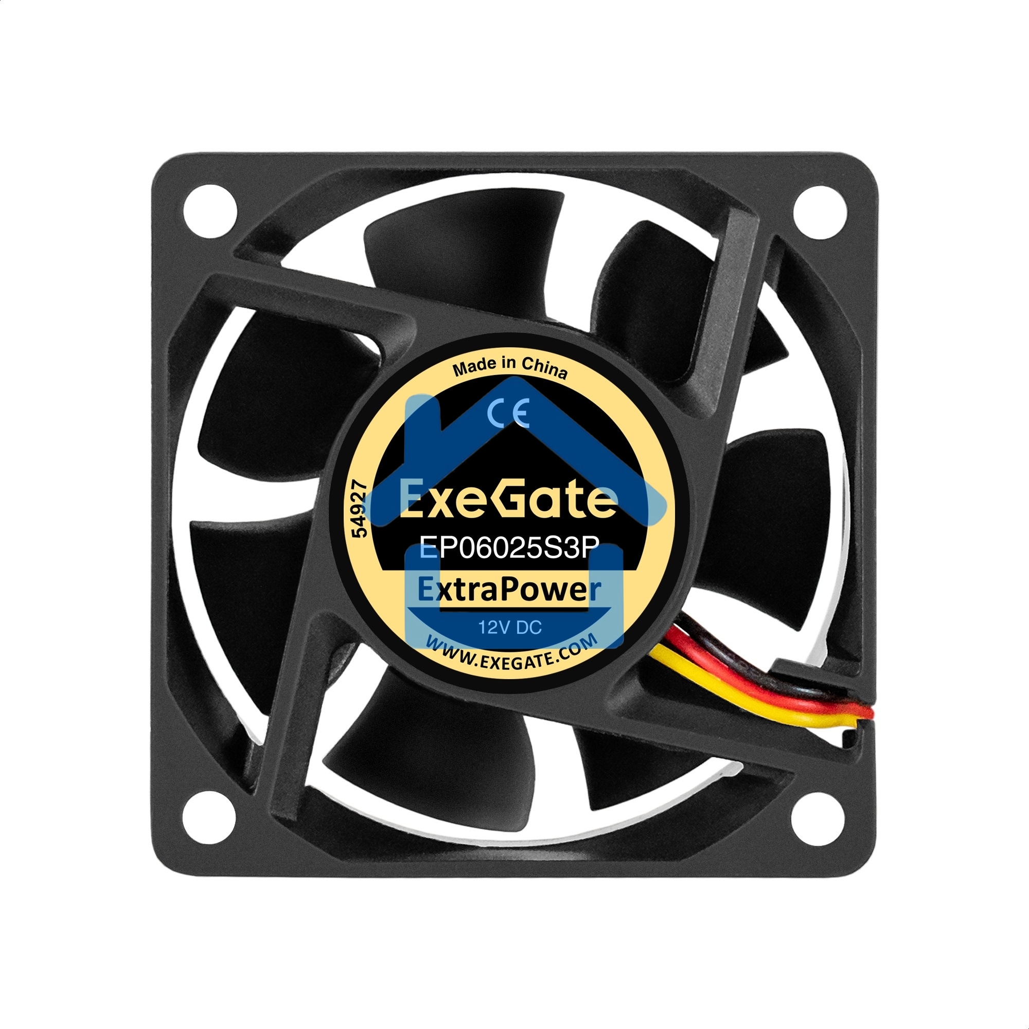 Вентилятор для корпуса ExeGate ExtraPower EP06025S3P черный, 60 мм, 4500 об/мин, 31 дБ, 3 pin