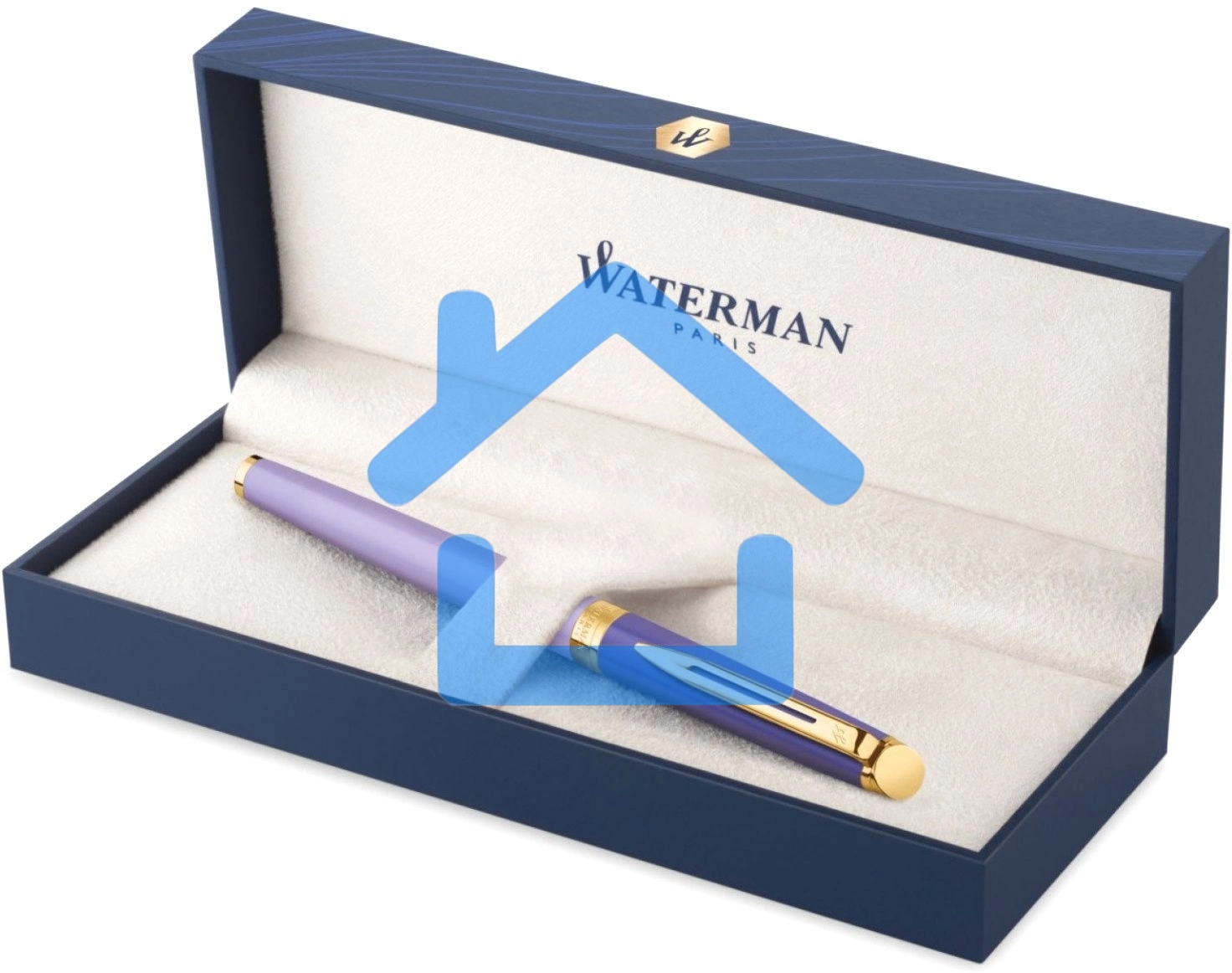 Ручка перьевая Waterman Hemisphere Colour Blocking (2179900) Purple GT сталь нержавеющая/позолота F, подарочная коробка