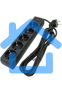 Сетевой фильтр Defender ES, 5.0м, 5 розеток, черный