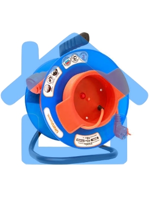 Удлинитель на катушке 1х30м без заземл. 10А IP44 У10-028 термо ПВС 2х0.75 вын. роз. UNIVersal 9633262