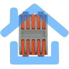 Клемма соединительная многоразовая проходная 5-полюсная, серая (0,08-4 мм²) с креплением на DIN-рейку (20 шт./уп.) Rexant