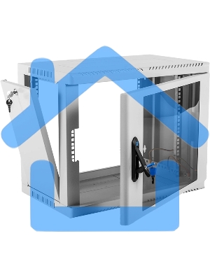 Шкаф коммутационный ЦМО (ШРН-9.350) настенный 9U 600x350мм пер.дв.стекл 200кг серый 300мм 180град.