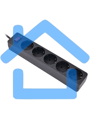 Сетевой фильтр Defender ES, 5.0м, 5 розеток, черный