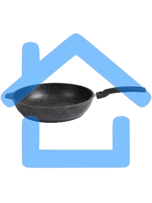 Сковорода 220/50мм со съемной ручкой АП(темный мрамор) СМТ222а