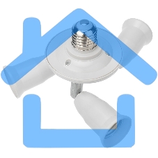 Разветвитель цокольный Е27-3хЕ27 (поворотный цоколь) белый Rexant