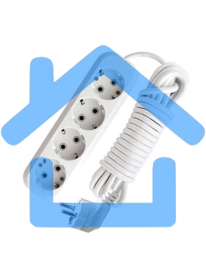 Удлинитель 4х7м с заземл. 16А IP20 Е-304 АБС-пл. ПВС 3х1 UNIVersal 9631983