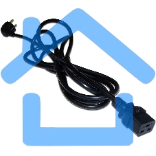 Шнур питания Lanmaster C19-Schuko угловая, 3х1.5, 220В, 16А, черный, 0.5 метра